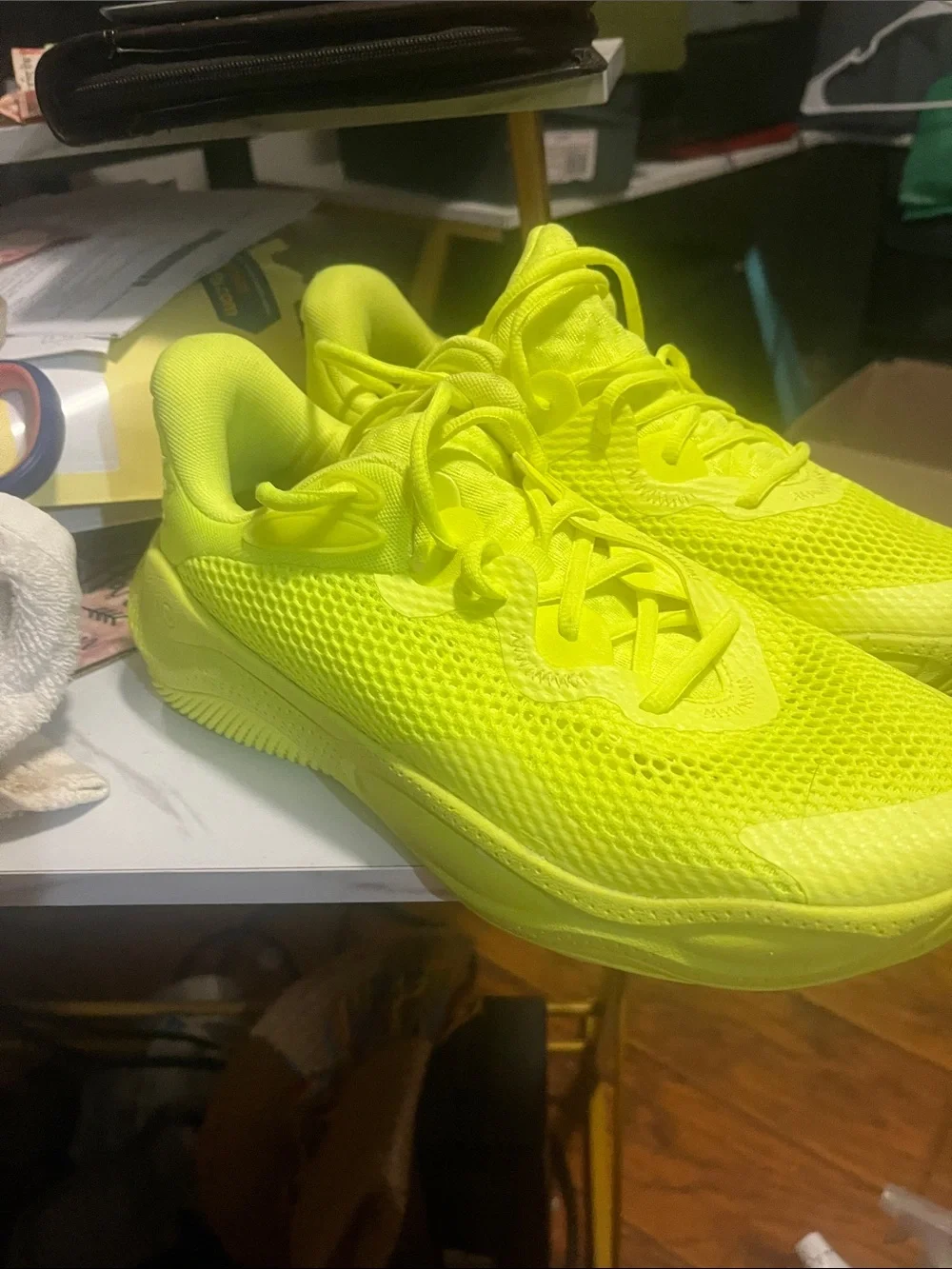 Under Armour Neon Yellow Kids Sneakers